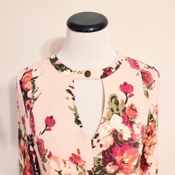 Altar'd State Boho Floral Bell Sleeve Tunic Mini Dress Pink S - Picture 6 of 8